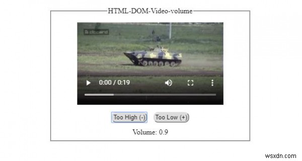 คุณสมบัติปริมาณวิดีโอ HTML DOM 