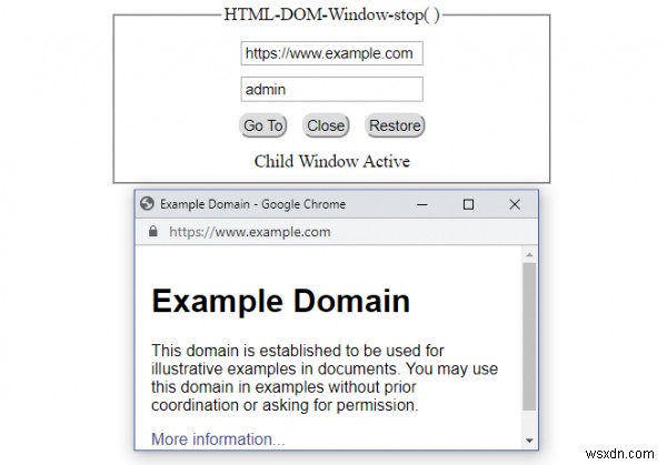 HTML DOM Window stop() Method 