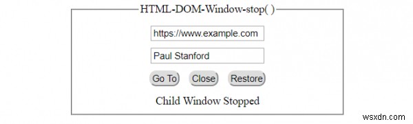 HTML DOM Window stop() Method 