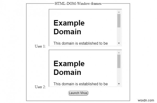คุณสมบัติเฟรมหน้าต่าง HTML DOM 