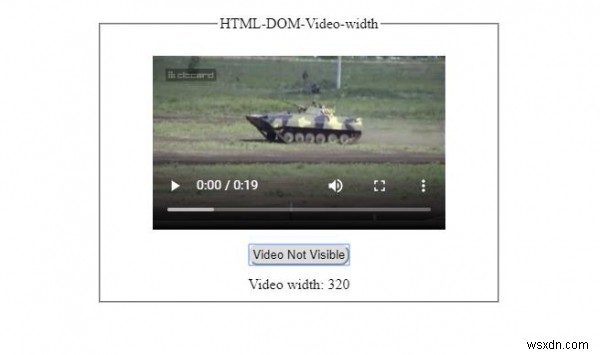 คุณสมบัติความกว้างของวิดีโอ HTML DOM 