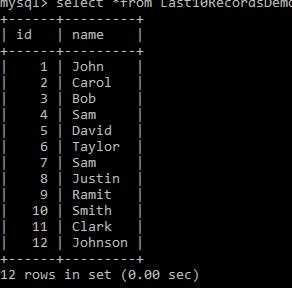 จะเลือก 10 แถวสุดท้ายจาก MySQL ได้อย่างไร 