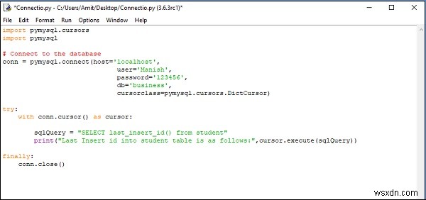 ฉันจะรับ id หลังจาก INSERT ลงในฐานข้อมูล MySQL ใน Python ได้อย่างไร 