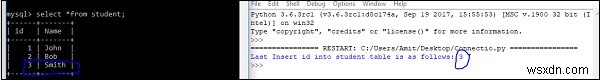 ฉันจะรับ id หลังจาก INSERT ลงในฐานข้อมูล MySQL ใน Python ได้อย่างไร 