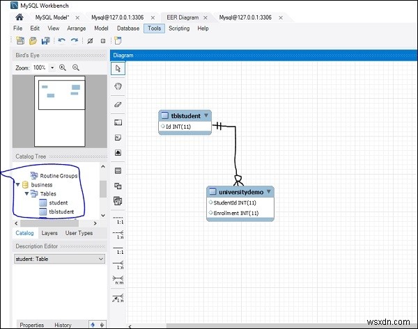 จะรับแบบจำลอง ER ของฐานข้อมูลจากเซิร์ฟเวอร์ด้วย MySQL Workbench ได้อย่างไร 