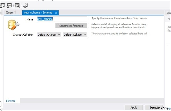 สร้างฐานข้อมูลใหม่ด้วย MySQL Workbench? 