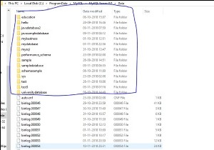MySQL เก็บไฟล์ฐานข้อมูลไว้ที่ใด 