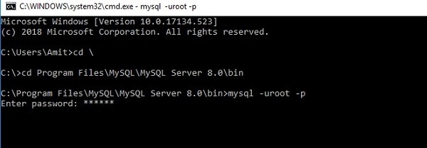 จะเปิดบรรทัดคำสั่ง MySQL บน Windows10 ได้อย่างไร 