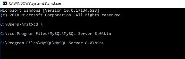 จะเปิดบรรทัดคำสั่ง MySQL บน Windows10 ได้อย่างไร 