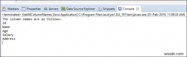 จะรับชื่อคอลัมน์บน ResultSet ใน Java ด้วย MySQL ได้อย่างไร 