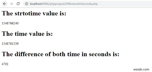 อะไรคือวิธีเทียบเท่า MySQL TIME_TO_SEC () ใน PHP เพื่อแปลง datetime เป็นวินาที? 