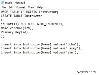 เรียกใช้ไฟล์ SQL ในฐานข้อมูล MySQL จากเทอร์มินัลหรือไม่ 