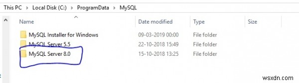 ไม่พบ my.ini ในไดเรกทอรี MySQL? 