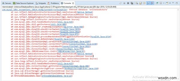 แก้ไขฐานข้อมูลที่ไม่รู้จักในข้อผิดพลาด JDBC ด้วย Java-MySQL หรือไม่ 