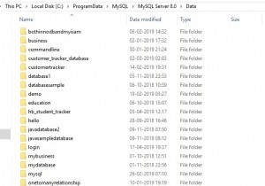 ข้อมูลตาราง MySQL ถูกเก็บไว้ใน Windows อยู่ที่ไหน 