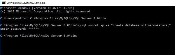 จะสร้างฐานข้อมูลบนบรรทัดคำสั่งใน MySQL ได้อย่างไร? 