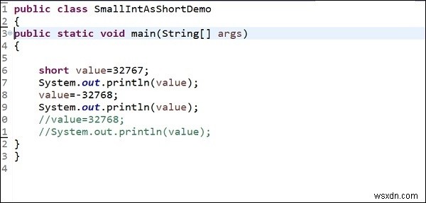 Java เทียบเท่ากับ smallint ของ MySQL คืออะไร? 