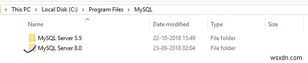 ไดเร็กทอรี bin ของ MySQL อยู่ที่ไหนใน Windows OS 