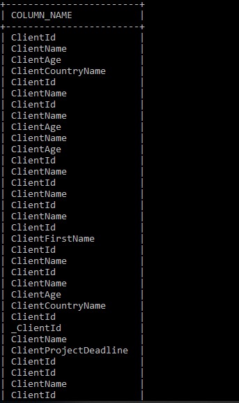 พิมพ์โครงสร้าง MySQL SELECT ที่พรอมต์คำสั่ง 