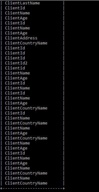 พิมพ์โครงสร้าง MySQL SELECT ที่พรอมต์คำสั่ง 