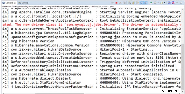 การสร้างตารางด้วย MySQL - Hibernate 