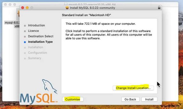 การติดตั้ง MySQL บน macOS 