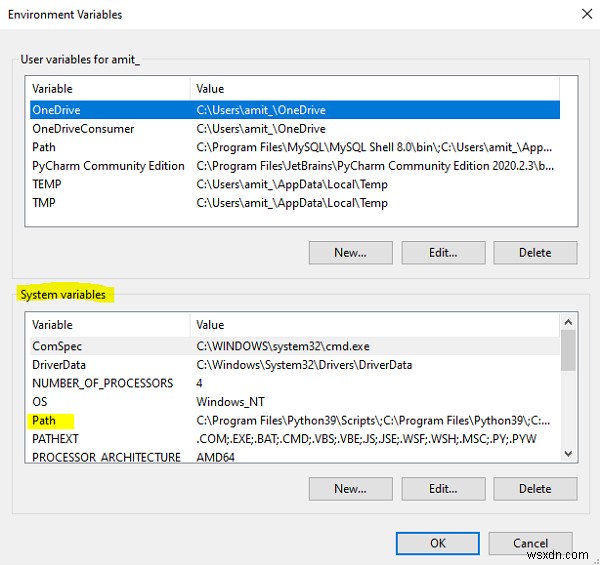 การเพิ่ม MySQL ให้กับ Windows Path 