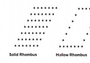 โปรแกรมพิมพ์ลวดลายสี่เหลี่ยมขนมเปียกปูนทึบและกลวงใน C 