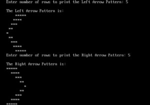 โปรแกรมพิมพ์รูปแบบลูกศรขวาและซ้ายใน C 