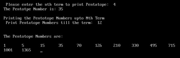 โปรแกรมพิมพ์ตัวเลขเพนทาโทปไม่เกินเทอมที่ N ใน C 