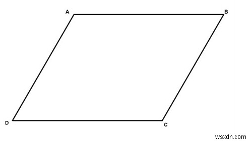 โปรแกรมพิมพ์ Mirrored Hollow Parallelogram ใน C 