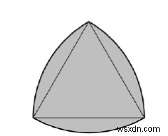 Reuleaux Triangle ที่ใหญ่ที่สุดภายใน Square ซึ่งถูกจารึกไว้ใน Circle ใน C? 