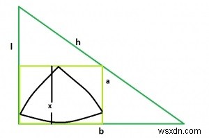 สามเหลี่ยม Reuleaux ที่ใหญ่ที่สุดภายใน Square ซึ่งถูกจารึกไว้ภายในสามเหลี่ยมมุมฉากใน C? 