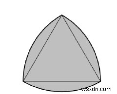 ที่ใหญ่ที่สุด Reuleaux Triangle ที่จารึกไว้ภายในสี่เหลี่ยมที่จารึกไว้ในครึ่งวงกลมใน C? 