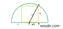 ที่ใหญ่ที่สุด Reuleaux Triangle ที่จารึกไว้ภายในสี่เหลี่ยมที่จารึกไว้ในครึ่งวงกลมใน C? 