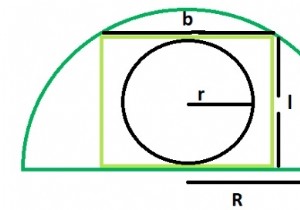 พื้นที่ของวงกลมที่จารึกไว้ในสี่เหลี่ยมผืนผ้าที่จารึกไว้ในครึ่งวงกลมใน C? 
