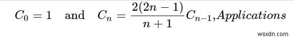 โปรแกรม C/C++ สำหรับหมายเลขคาตาลันที่ n? 