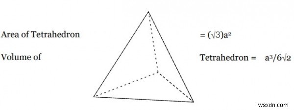 โปรแกรมคำนวณพื้นที่และปริมาตรของจัตุรมุข 