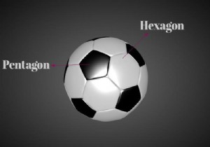 ค้นหาจำนวนรูปห้าเหลี่ยมและรูปหกเหลี่ยมในฟุตบอลโดยใช้ C++ 