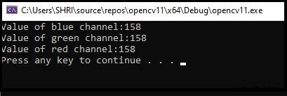 จะรับค่าของพิกเซลเฉพาะใน OpenCV โดยใช้ C ++ ได้อย่างไร 