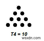 ผลรวมของชุดที่ 1, 3, 6, 10… (ตัวเลขสามเหลี่ยม) ใน C++ 