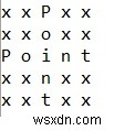 การพิมพ์สตริงในรูปแบบเครื่องหมายบวก  +  ในเมทริกซ์ใน C++ 