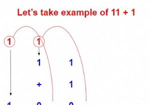 โปรแกรมเพิ่มสองสตริงไบนารีใน C++ 