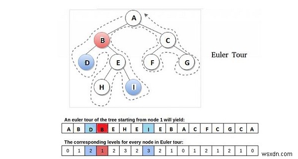 ค้นหา LCA ใน Binary Tree โดยใช้ RMQ ใน C++ 