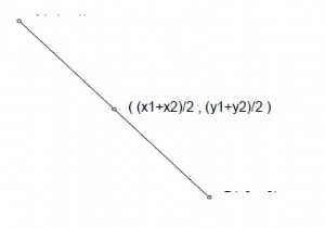 โปรแกรมหาจุดกึ่งกลางของบรรทัดในภาษา C++ 