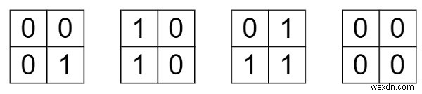 จำนวนการพลิกขั้นต่ำเพื่อแปลงเมทริกซ์ไบนารีเป็นเมทริกซ์ศูนย์ใน C++ 