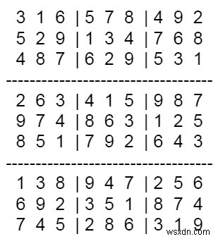 Sudoku Solver ใน C ++ 
