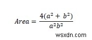 พื้นที่ของสี่เหลี่ยมจัตุรัสที่ใหญ่ที่สุดที่สามารถจารึกเป็นวงรีใน C++ 