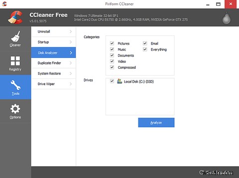 เครื่องมือทำความสะอาด Windows ที่ดีที่สุดได้รับ Disk Analyzer 