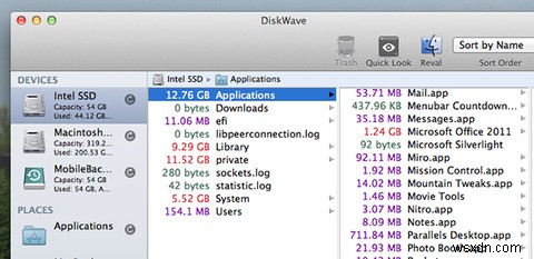 ล้างไฟล์ขนาดใหญ่ที่ไม่ต้องการด้วย DiskWave สำหรับ Mac 